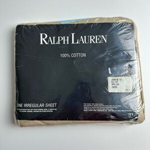 Ralph Lauren Full Flat Sheet NIP Tan Beige Irregular  
100% Cotton